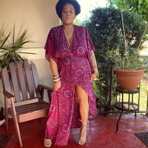 Elan Plum Maxi Dress (Medium)